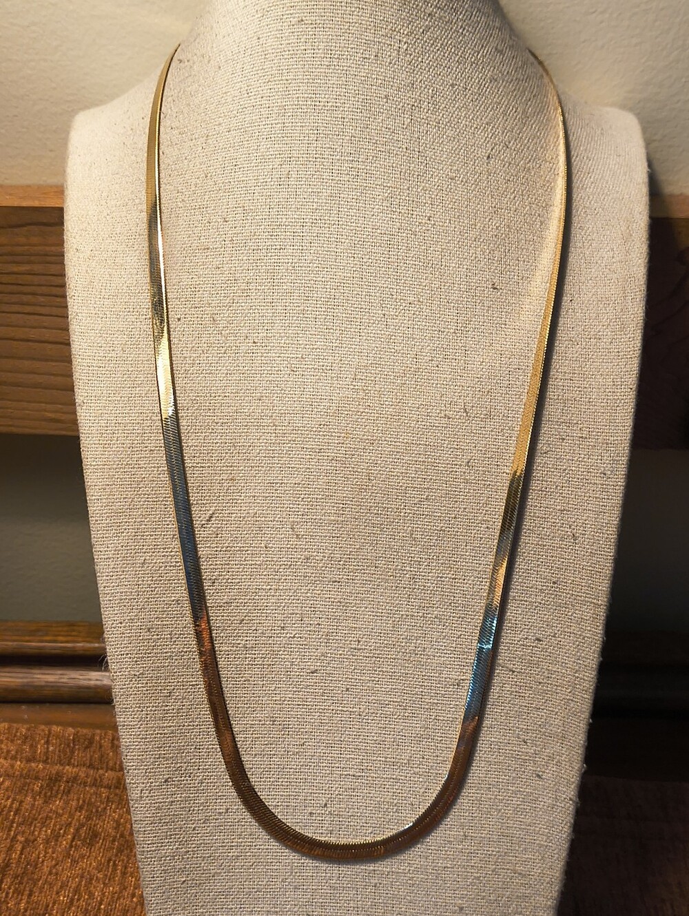 Gold Plated Herringbone Chain Necklace - Women Jewelry
